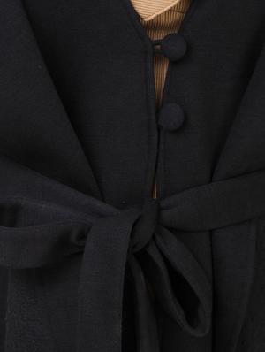 black fleece coatigan - 14397964 - Standard Image - 5