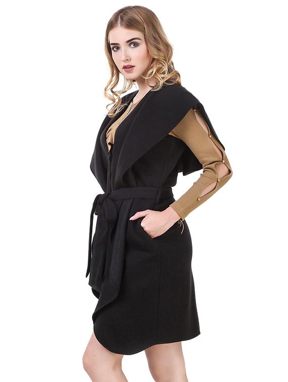 black fleece coatigan - 14397964 - Zoom Image - 2