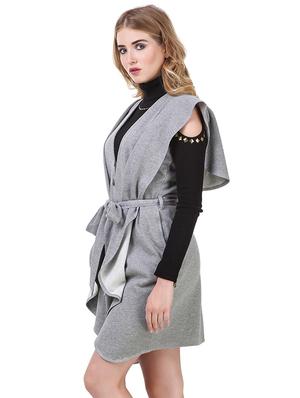 grey fleece coatigan - 14397965 - Standard Image - 2