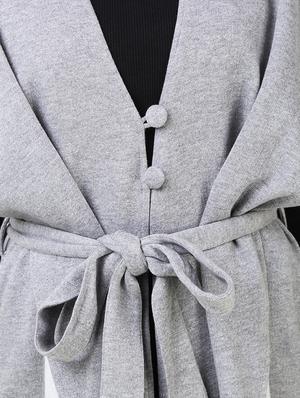 grey fleece coatigan - 14397965 - Standard Image - 5