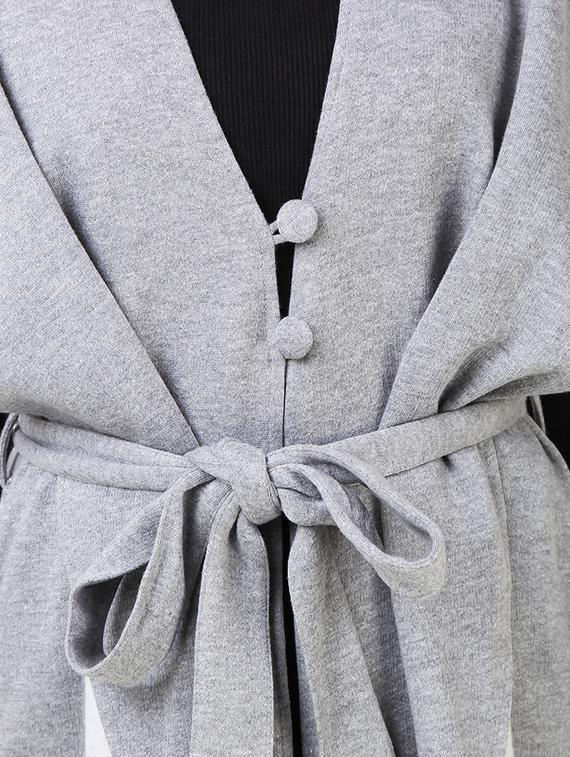 grey fleece coatigan - 14397965 - Zoom Image - 5