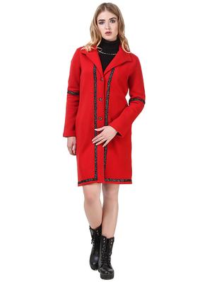 red fleece coatigan - 14397966 - Standard Image - 4