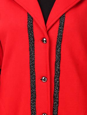 red fleece coatigan - 14397966 - Standard Image - 5