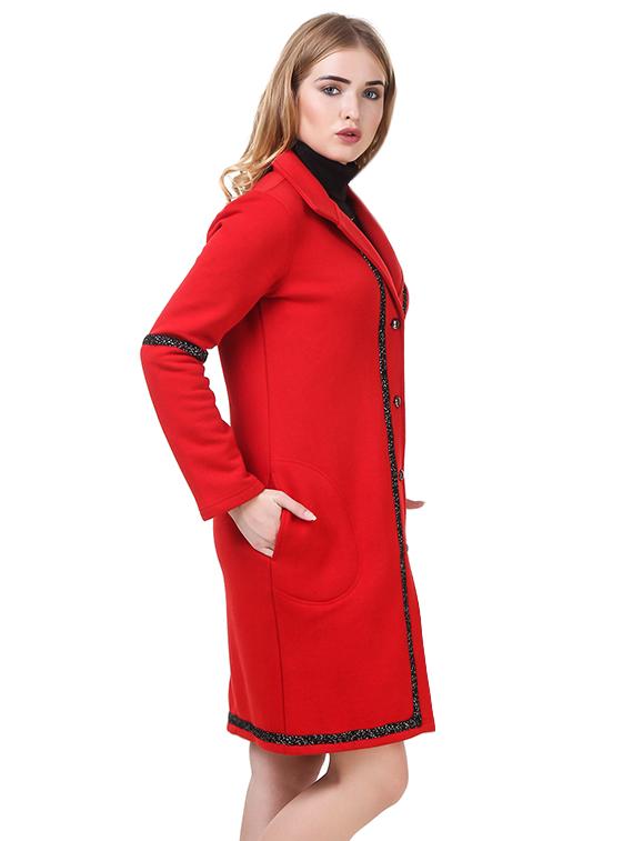 red fleece coatigan - 14397966 - Zoom Image - 2