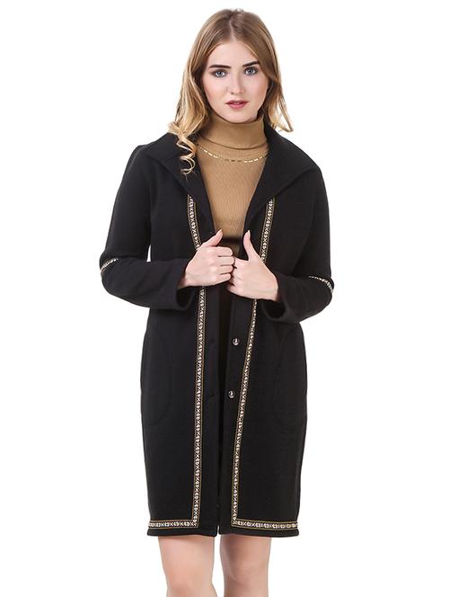 black fleece coatigan - 14397968 - Standard Image - 1