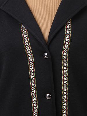 black fleece coatigan - 14397968 - Standard Image - 5