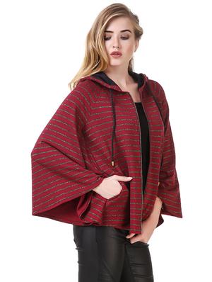 kimono sleeved striped hooded jacket - 14397982 - Standard Image - 2