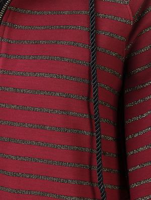 kimono sleeved striped hooded jacket - 14397982 - Standard Image - 4
