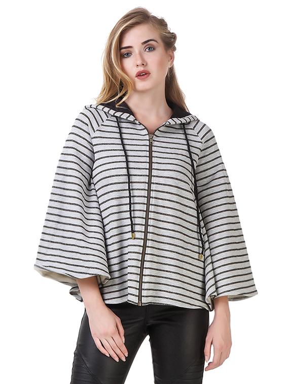 grey fleece hooded sweatshirt - 14397983 - Zoom Image - 1