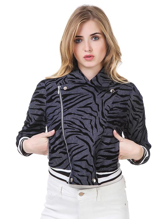 blue denim bomber jacket - 14397986 - Zoom Image - 1