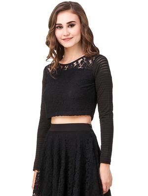 floral laced crop top - 14398262 - Standard Image - 2