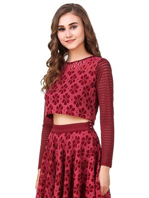 pink lace crop top - 14398263 - Standard Image - 2