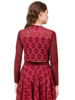 pink lace crop top - 14398263 - Standard Image - 3
