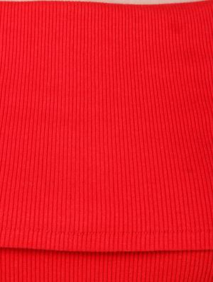 red cotton lycra off shoulder pullover - 14398267 - Standard Image - 4