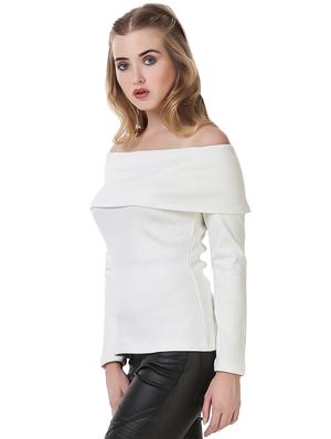 white cotton lycra pullover - 14398268 - Standard Image - 2