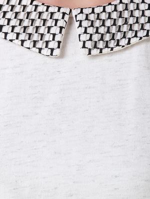 flared sleeved cut work detail collared top - 14398269 - Standard Image - 4