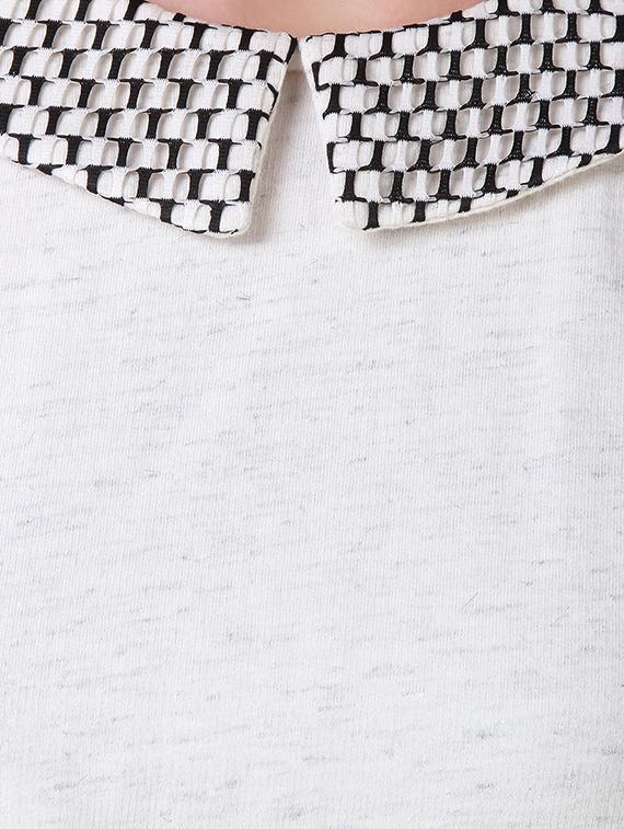 flared sleeved cut work detail collared top - 14398269 - Zoom Image - 4