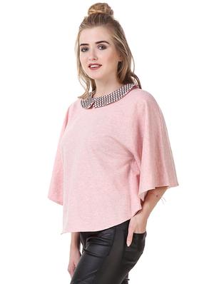 pink poly cotton casual top - 14398270 - Standard Image - 2