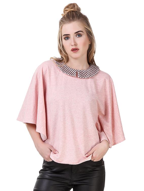 pink poly cotton casual top - 14398270 - Zoom Image - 1