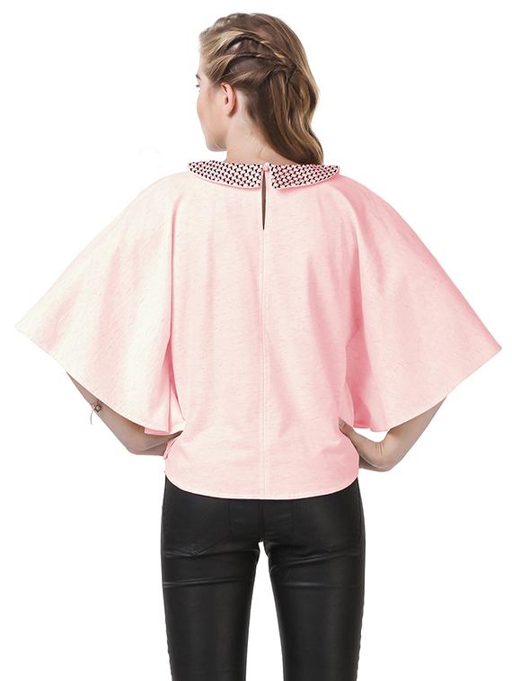 pink poly cotton casual top - 14398270 - Zoom Image - 3