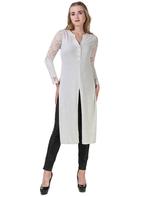 white jersey solid tunic - 14398271 - Standard Image - 1