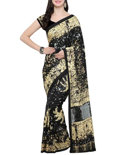 Abstract tussar silk saree with blouse - 14398634 - Very Small Image - 1
