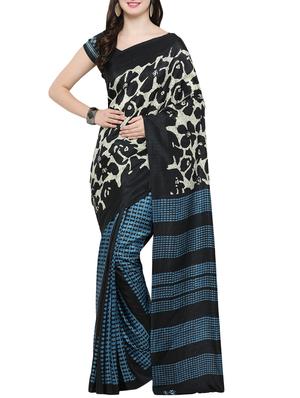 Floral tussar silk saree with blouse - 14398639 - Standard Image - 1