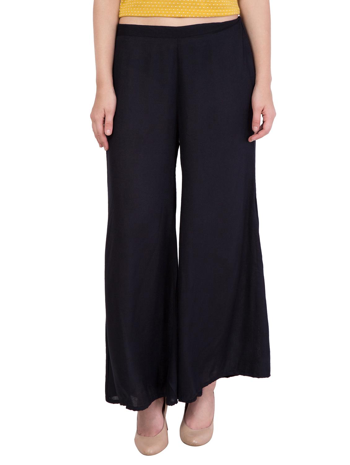 black rayon casual palazzo - 14398732 - Zoom Image - 1