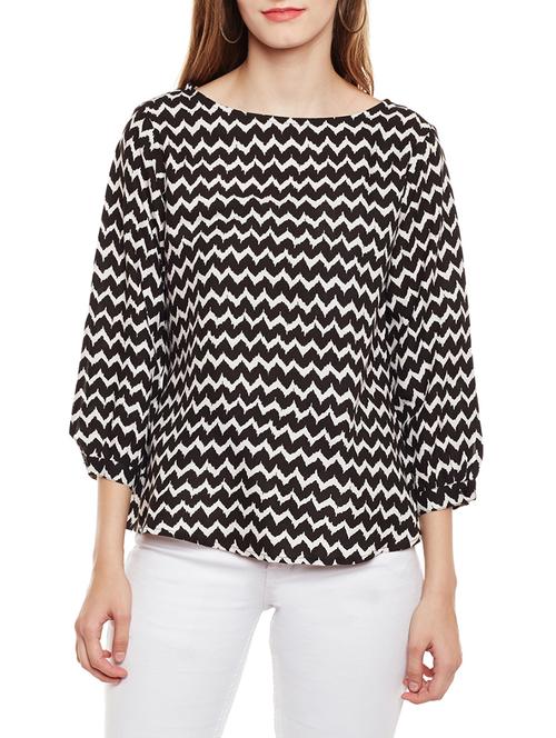 boat neck chevron top - 14399732 - Standard Image - 1