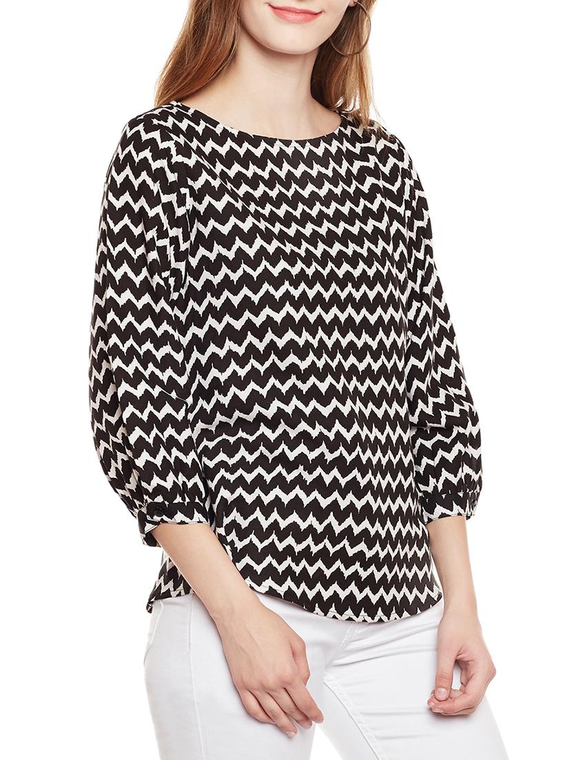 boat neck chevron top - 14399732 - Zoom Image - 2