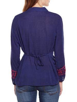tie back embroidered top - 14399733 - Standard Image - 3