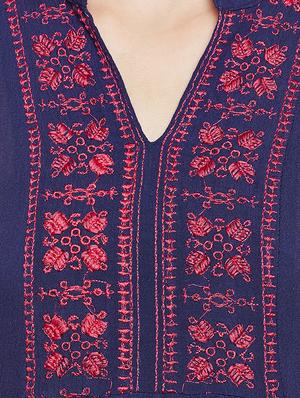 tie back embroidered top - 14399733 - Standard Image - 4