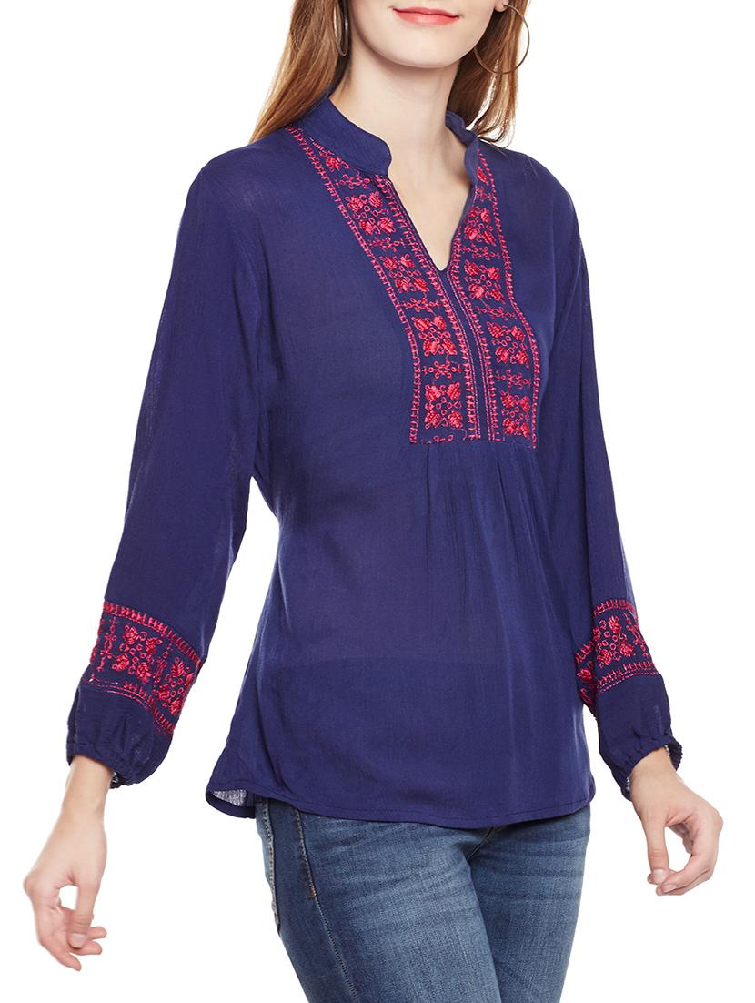 tie back embroidered top - 14399733 - Zoom Image - 2