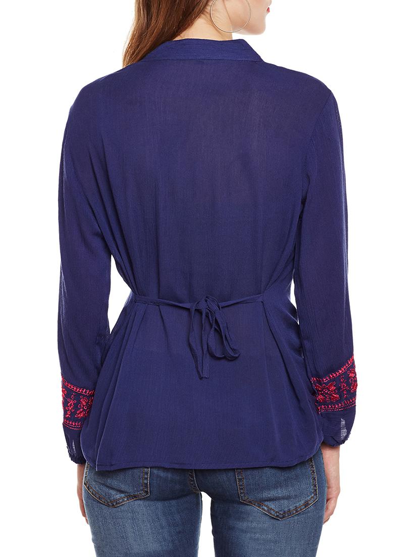 tie back embroidered top - 14399733 - Zoom Image - 3