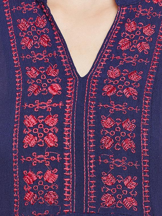tie back embroidered top - 14399733 - Zoom Image - 4