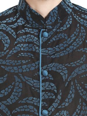 green chanderi silk long kurta - 14401072 - Standard Image - 4