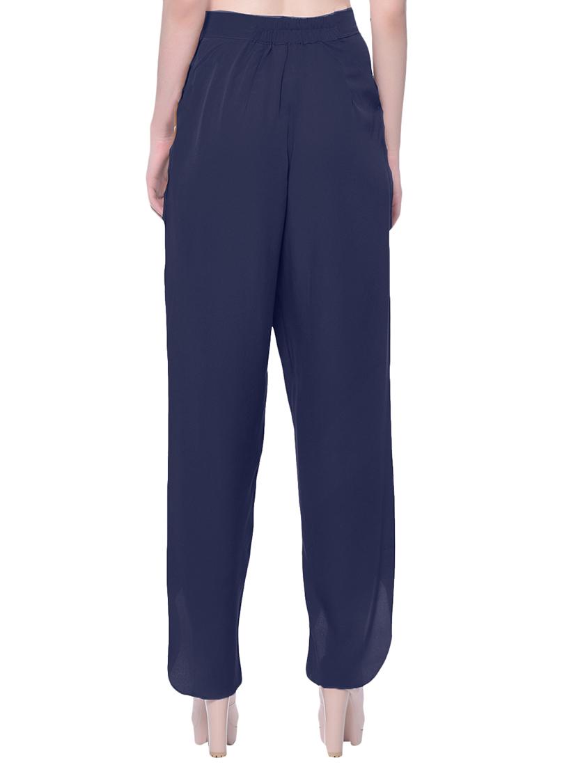 navy blue crepe trouser - 14401577 - Zoom Image - 3