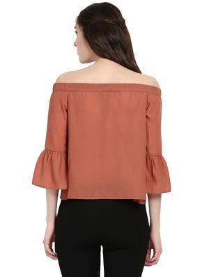 orange colored off shoulder top - 14402320 - Standard Image - 3