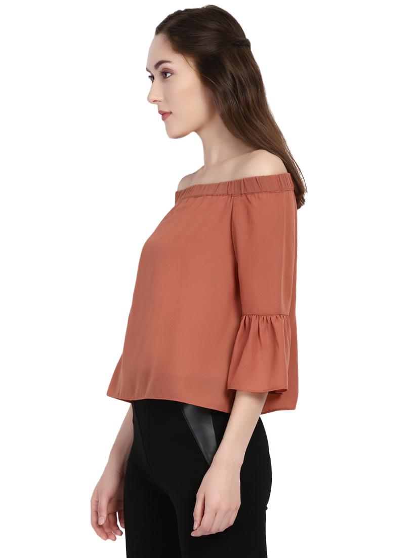 orange colored off shoulder top - 14402320 - Zoom Image - 2
