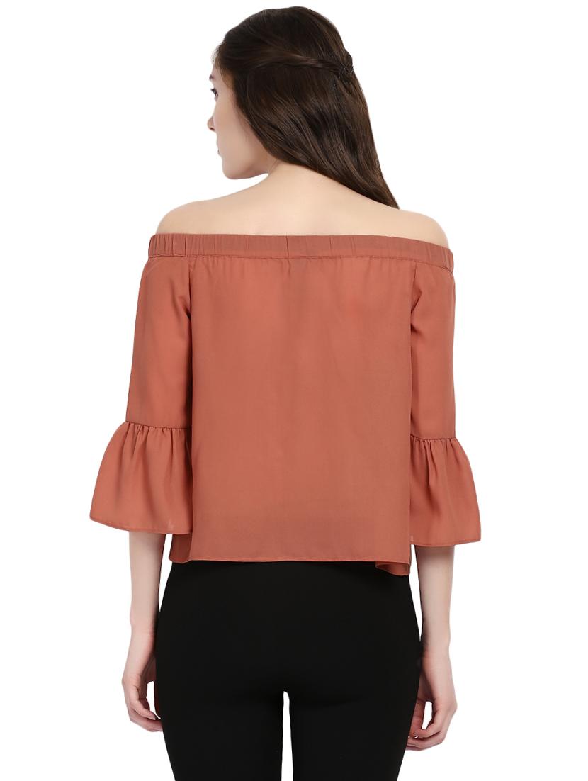 orange colored off shoulder top - 14402320 - Zoom Image - 3