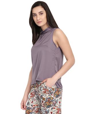 purple colored assymmetric top - 14402331 - Standard Image - 2