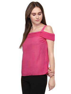 pink cold shoulder top - 14402333 - Standard Image - 2