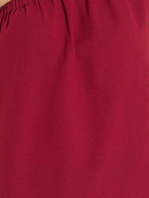maroon single shoulder top - 14402351 - Standard Image - 4