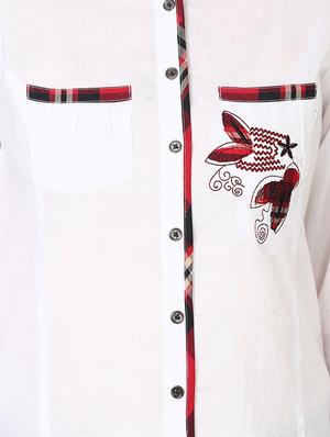 long sleeved embroidered detail shirt - 14402442 - Standard Image - 4