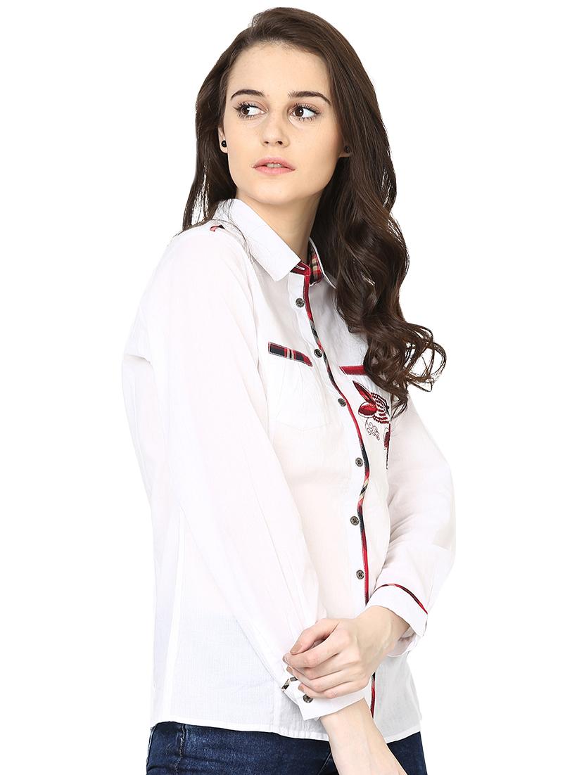 long sleeved embroidered detail shirt - 14402442 - Zoom Image - 2