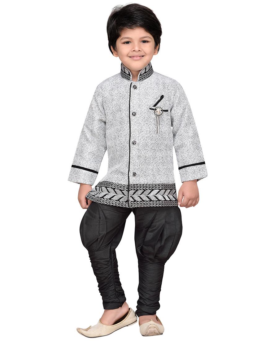 grey cotton blend kurta sets - 14405600 - Zoom Image - 2