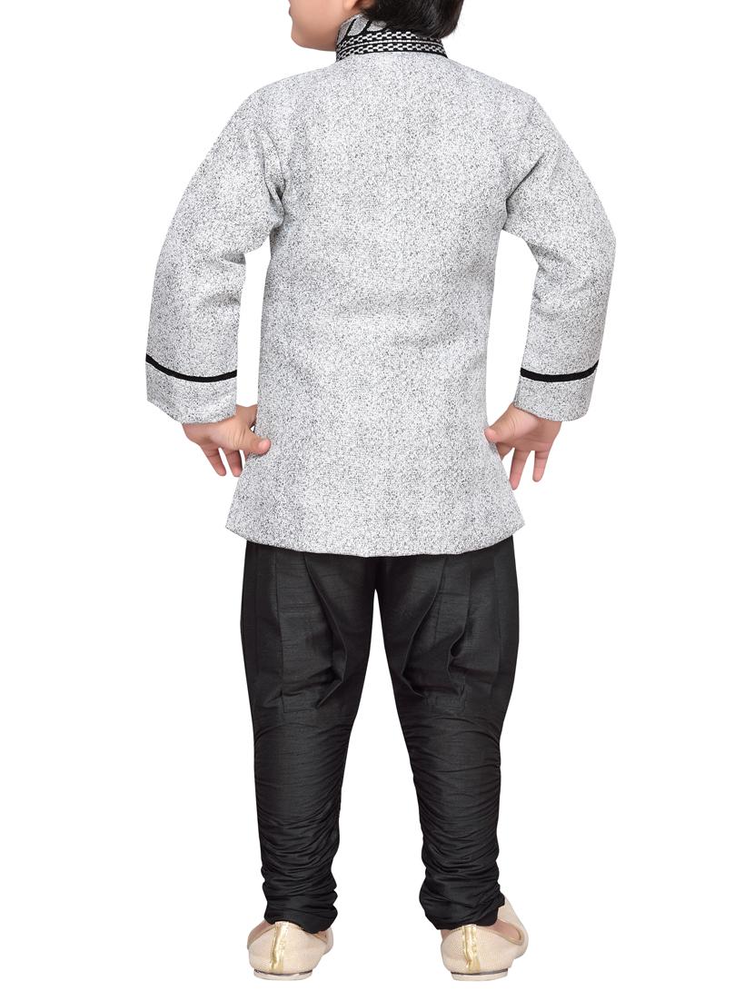 grey cotton blend kurta sets - 14405600 - Zoom Image - 4