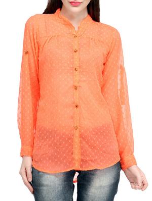 orange casual shirt - 14405861 - Standard Image - 1