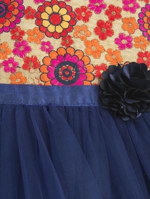 navy blue floral one shoulder frock - 14407400 - Standard Image - 3