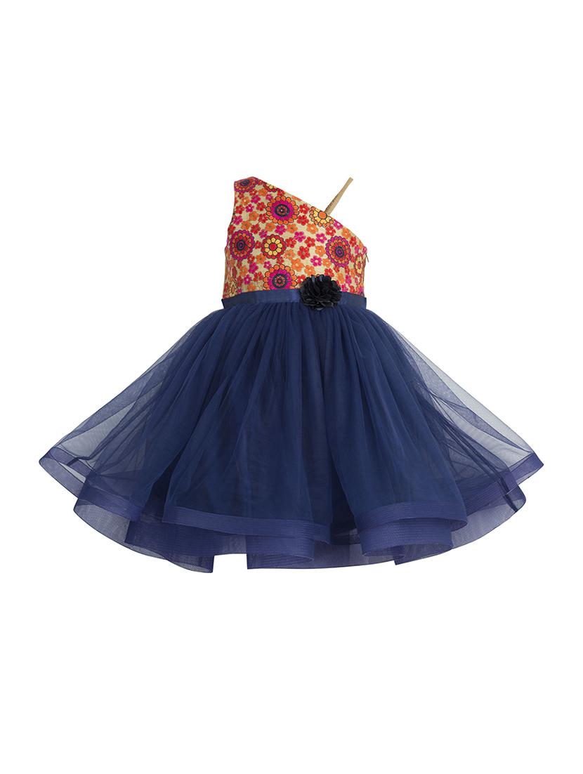 navy blue floral one shoulder frock - 14407400 - Zoom Image - 1